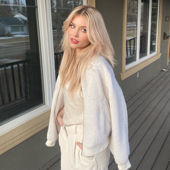 Fuzzy Adidas Jacket 🤍 - Picture 1 of 2